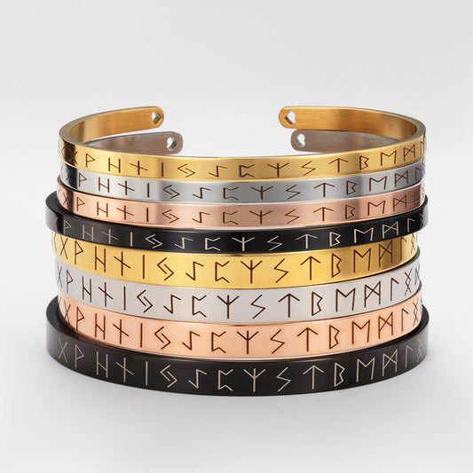 Adjustable Nordic Viking Rune Bracelet Bangle